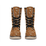 Dino Skeleton Fossil Pattern Print Winter Boots