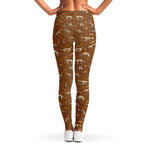 Dino Skeleton Fossil Pattern Print Women's Leggings