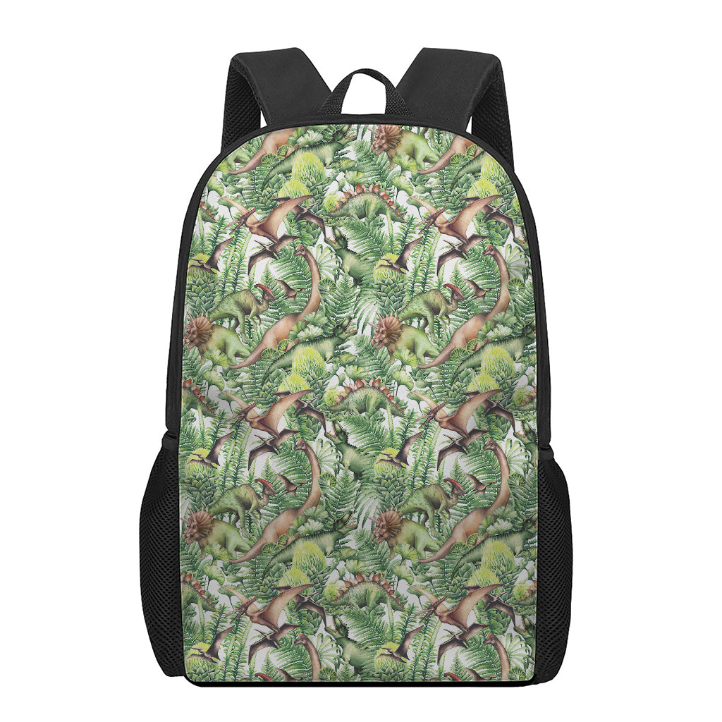 Dinosaur And Prehistoric Plants Print 17 Inch Backpack