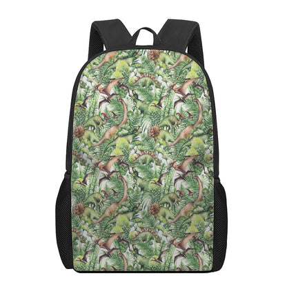 Dinosaur And Prehistoric Plants Print 17 Inch Backpack