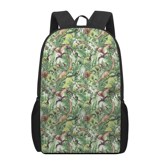 Dinosaur And Prehistoric Plants Print 17 Inch Backpack