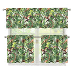 Dinosaur And Prehistoric Plants Print 3 Piece Kitchen Curtains