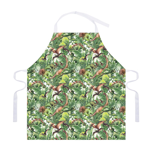 Dinosaur And Prehistoric Plants Print Adjustable Apron
