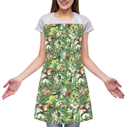 Dinosaur And Prehistoric Plants Print Adjustable Apron