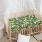 Dinosaur And Prehistoric Plants Print Baby Crib Sheet