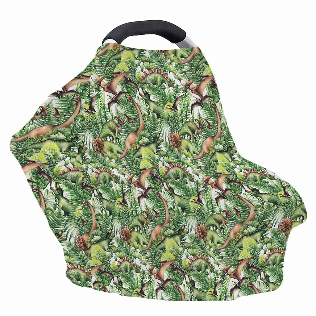 Dinosaur And Prehistoric Plants Print Baby Seat Cover