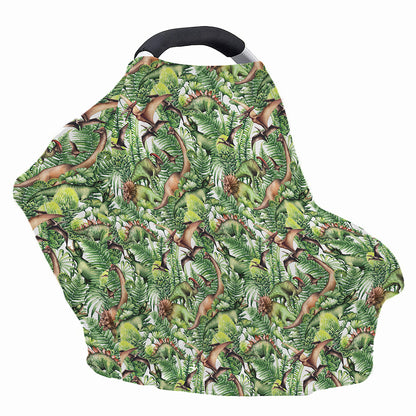 Dinosaur And Prehistoric Plants Print Baby Seat Cover