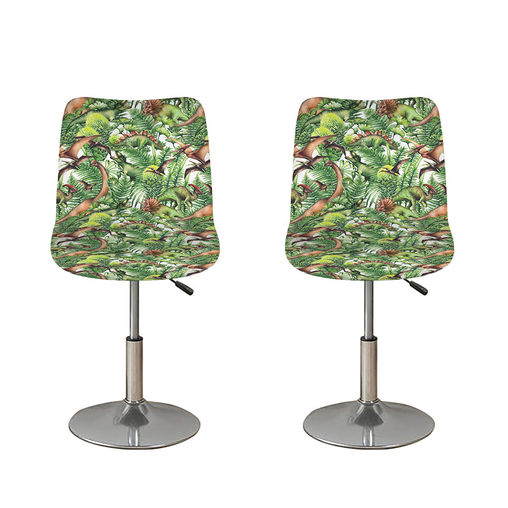Dinosaur And Prehistoric Plants Print Bar Stool Covers