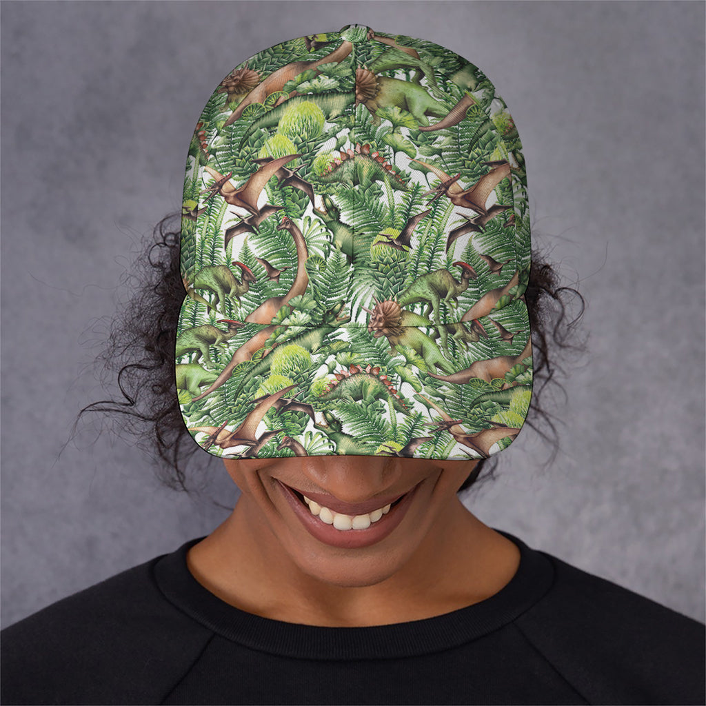 Dinosaur And Prehistoric Plants Print Baseball Cap