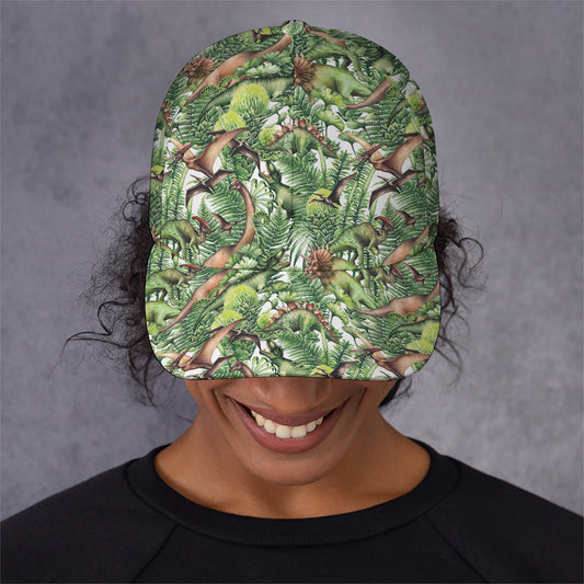 Dinosaur And Prehistoric Plants Print Baseball Cap