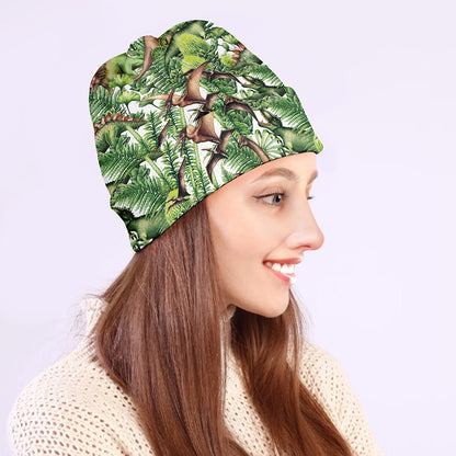 Dinosaur And Prehistoric Plants Print Beanie