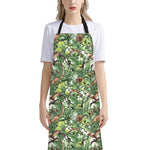 Dinosaur And Prehistoric Plants Print Bib Apron With Pocket