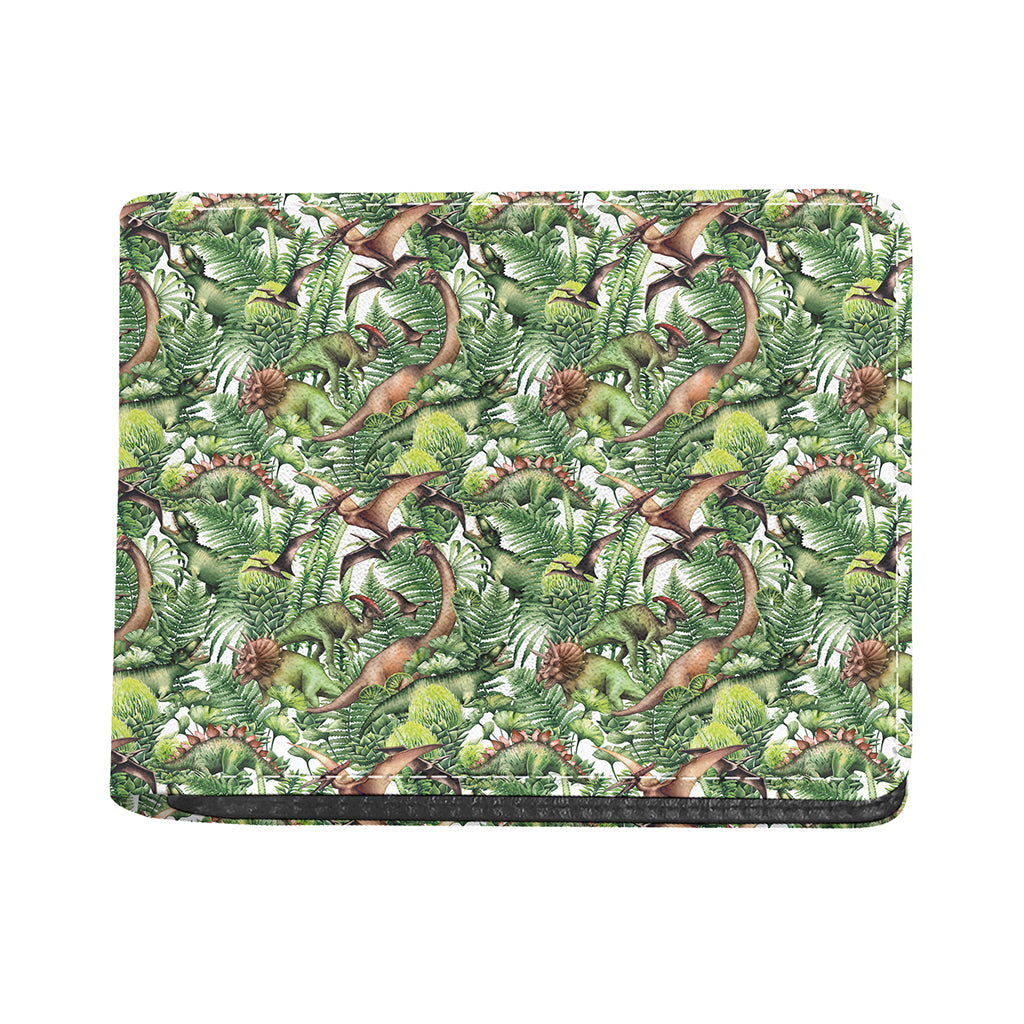 Dinosaur And Prehistoric Plants Print Bifold Wallet
