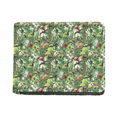 Dinosaur And Prehistoric Plants Print Bifold Wallet
