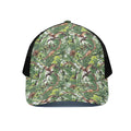 Dinosaur And Prehistoric Plants Print Black Mesh Trucker Hat