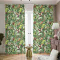 Dinosaur And Prehistoric Plants Print Dimout Pencil Pleat Curtains