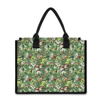 Dinosaur And Prehistoric Plants Print Canvas Tote Bag