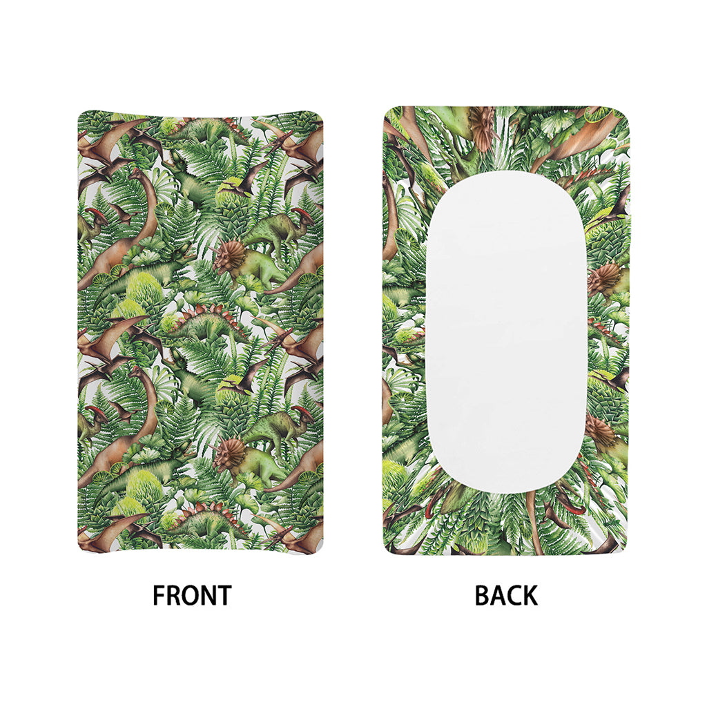 Dinosaur And Prehistoric Plants Print Changing Pad Cover