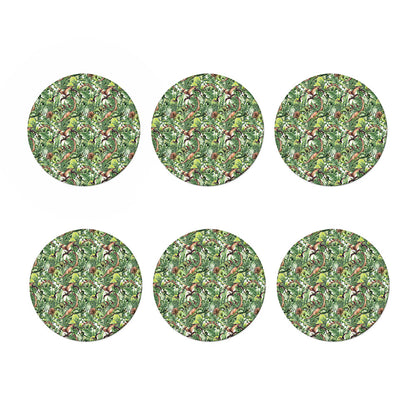 Dinosaur And Prehistoric Plants Print Coaster Set