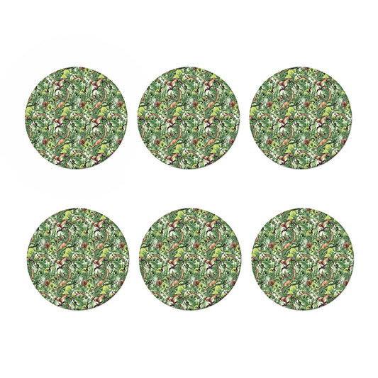 Dinosaur And Prehistoric Plants Print Coaster Set