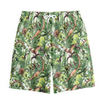 Dinosaur And Prehistoric Plants Print Cotton Shorts