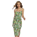 Dinosaur And Prehistoric Plants Print Cross Back Cami Dress