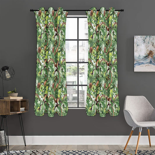 Dinosaur And Prehistoric Plants Print Curtain