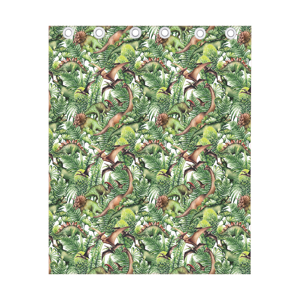 Dinosaur And Prehistoric Plants Print Curtain