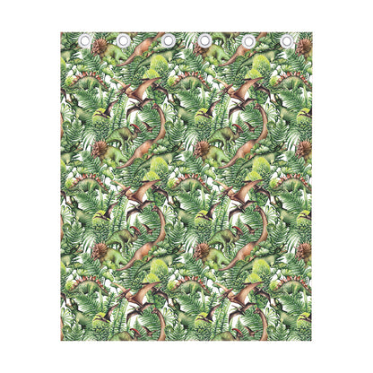 Dinosaur And Prehistoric Plants Print Curtain