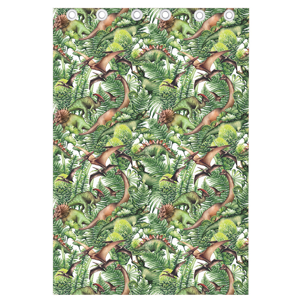 Dinosaur And Prehistoric Plants Print Curtain