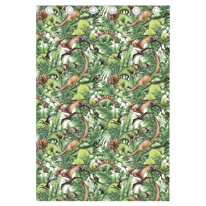 Dinosaur And Prehistoric Plants Print Curtain