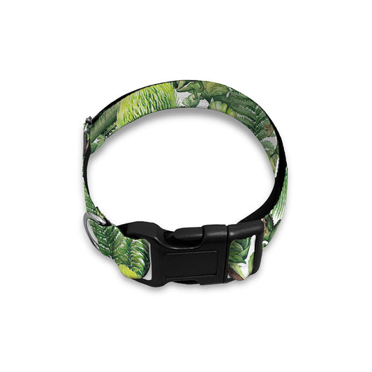 Dinosaur And Prehistoric Plants Print Dog Collar
