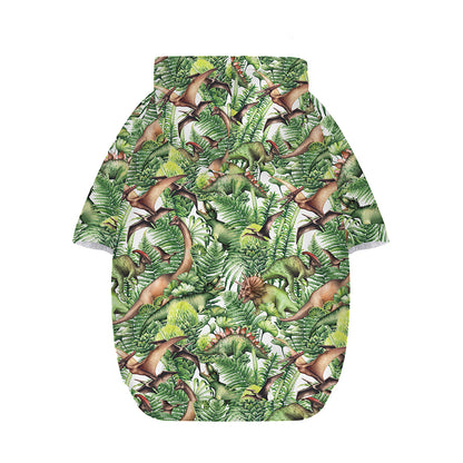 Dinosaur And Prehistoric Plants Print Dog Zip Up Hoodie