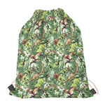 Dinosaur And Prehistoric Plants Print Drawstring Bag