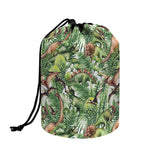 Dinosaur And Prehistoric Plants Print Drawstring Makeup Bag