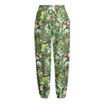 Dinosaur And Prehistoric Plants Print Fleece Lined Knit Pants