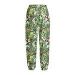 Dinosaur And Prehistoric Plants Print Fleece Lined Knit Pants