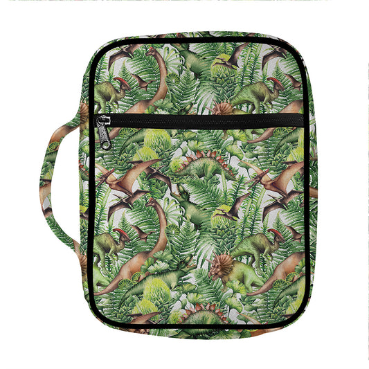 Dinosaur And Prehistoric Plants Print Front Pocket Bible Bag