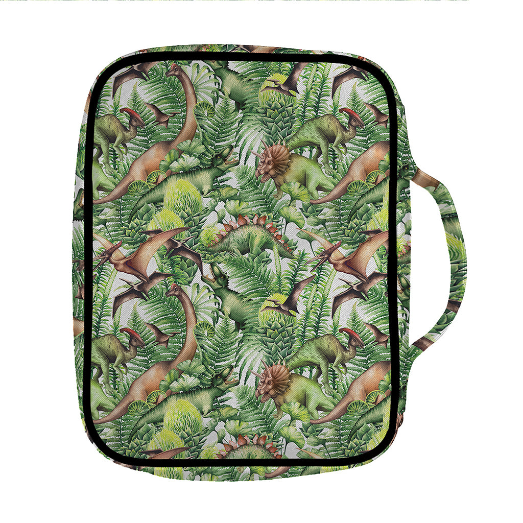 Dinosaur And Prehistoric Plants Print Front Pocket Bible Bag