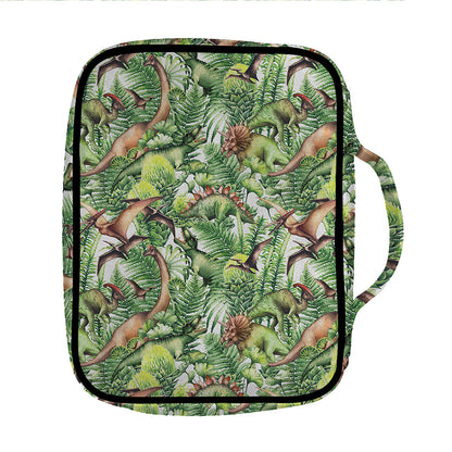 Dinosaur And Prehistoric Plants Print Front Pocket Bible Bag