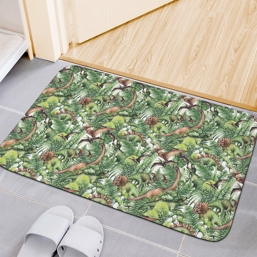 Dinosaur And Prehistoric Plants Print Indoor Door Mat