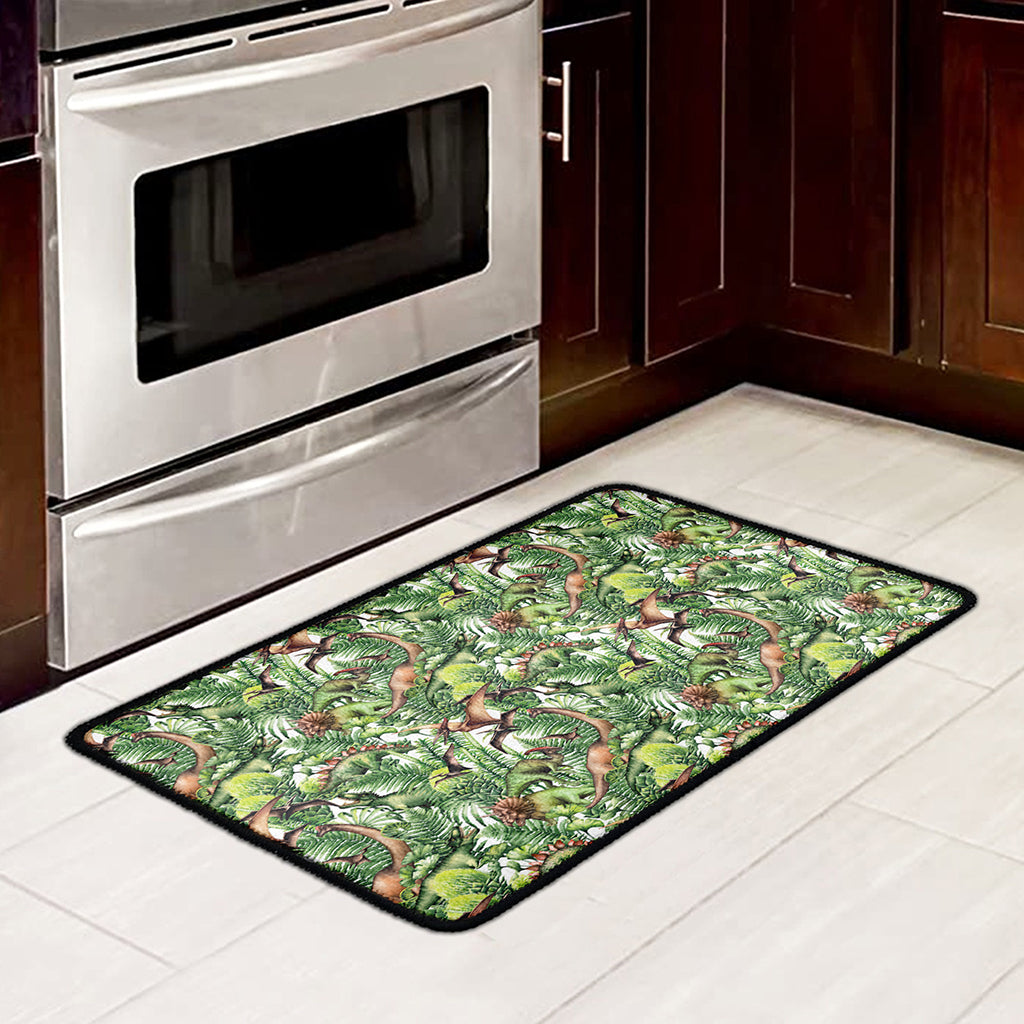 Dinosaur And Prehistoric Plants Print Kitchen Mat
