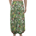 Dinosaur And Prehistoric Plants Print Lantern Pants