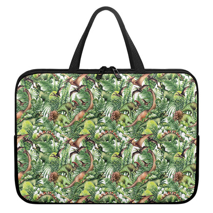Dinosaur And Prehistoric Plants Print Laptop Sleeve With Handle