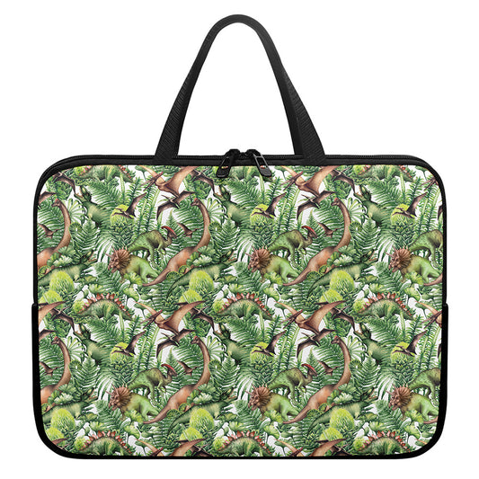 Dinosaur And Prehistoric Plants Print Laptop Sleeve With Handle