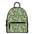 Dinosaur And Prehistoric Plants Print Leather Backpack
