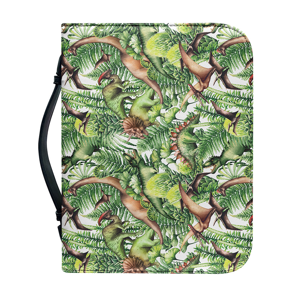 Dinosaur And Prehistoric Plants Print Leather Bible Cover
