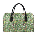 Dinosaur And Prehistoric Plants Print Leather Duffel Bag