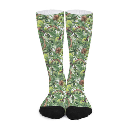 Dinosaur And Prehistoric Plants Print Long Socks