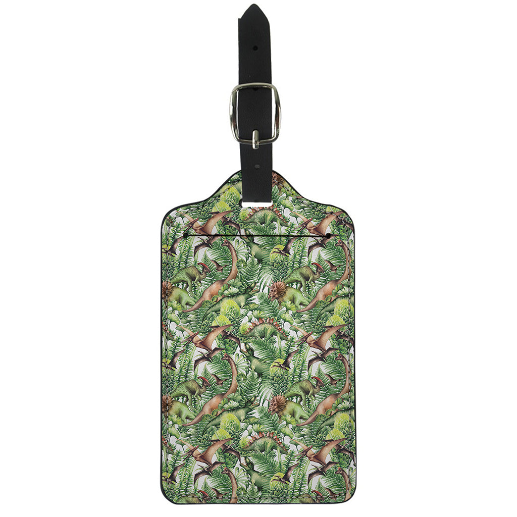 Dinosaur And Prehistoric Plants Print Luggage Tag